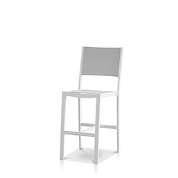Bar Side Chair Tex White Frame / Cloud Gray Sling